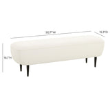 Denise Cream Boucle Bench by TOV Furniture at Eve Furniture