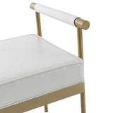 Diva White Performance Vegan Leather Bench by TOV Furniture at Eve Furniture