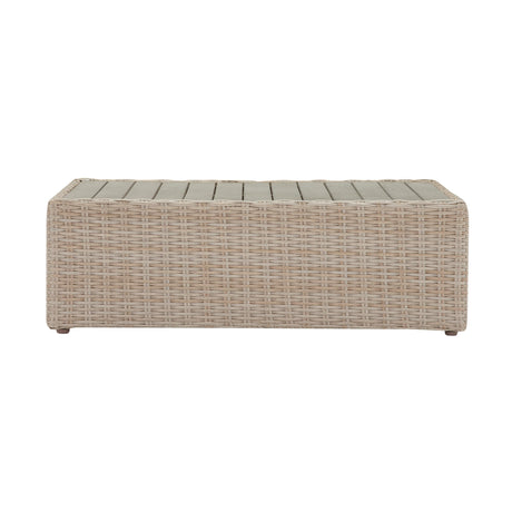 Cali Natural Wicker Outdoor Ottoman / Coffee Table by TOV Furniture at Eve Furniture