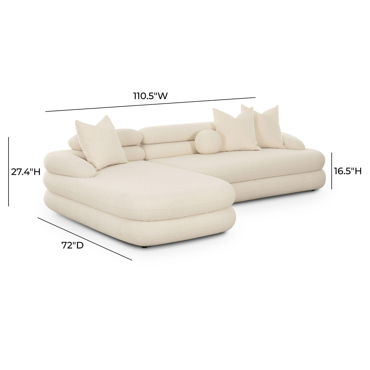 Lulu Cream Boucle Modular Sectional by TOV Furniture at Eve Furniture