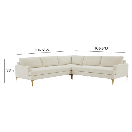 Serena Velvet L-Sectional by TOV Furniture at Eve Furniture