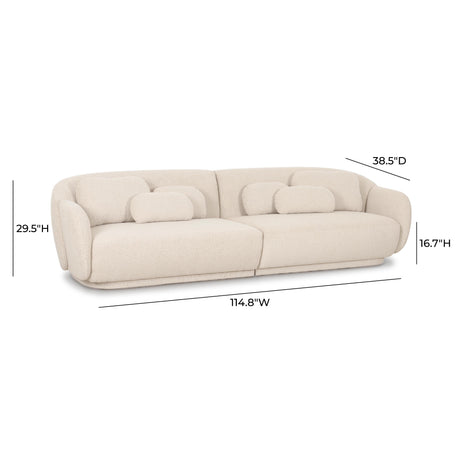 Misty Cream Boucle Modular 4-Seater Sofa by TOV Furniture at Eve Furniture
