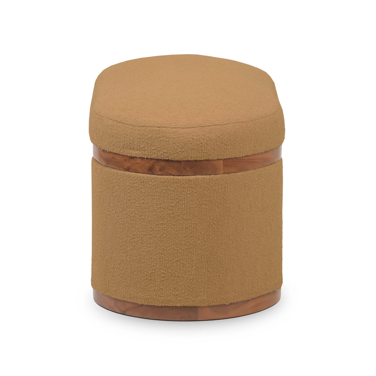 Olivier Boucle Oval Storage Ottoman by TOV Furniture at Eve Furniture