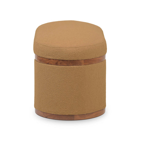 Olivier Boucle Oval Storage Ottoman by TOV Furniture at Eve Furniture