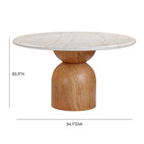 Cynthia Travertine Concrete Indoor / Outdoor 54" Round Dining Table by TOV Furniture at Eve Furniture