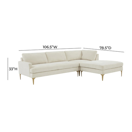 Serena Velvet Chaise Sectional by TOV Furniture at Eve Furniture