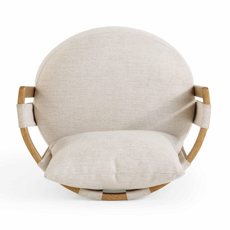 Paolo Cream Textured Weave Swivel Chair by TOV Furniture at Eve Furniture