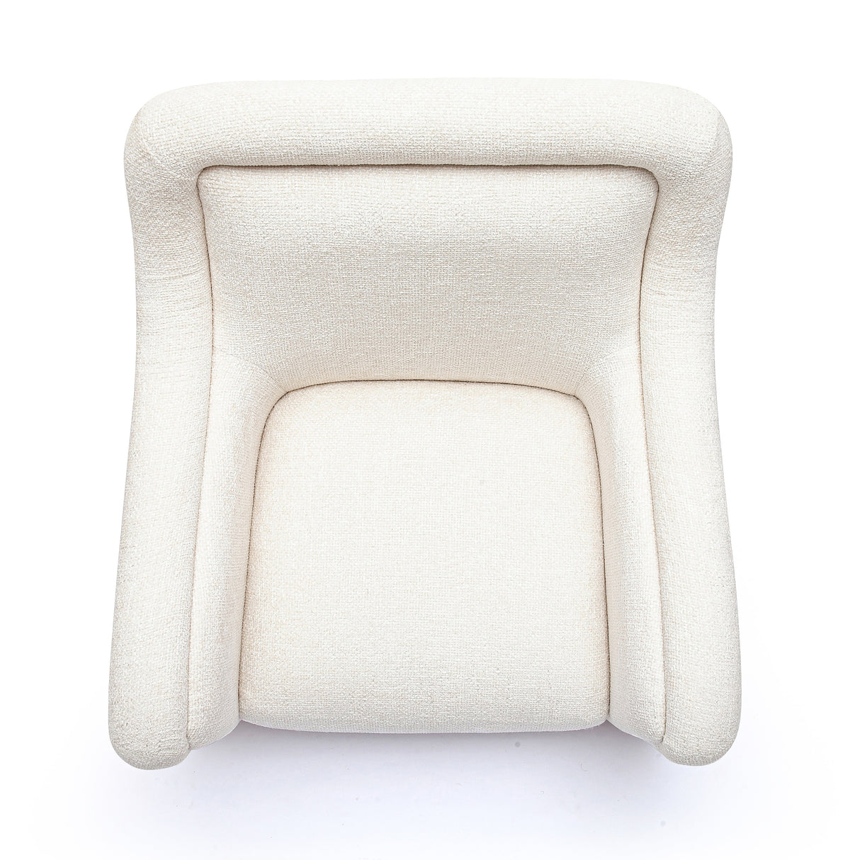 Charli Cream Basketweave Chenille Swivel Chair by TOV Furniture at Eve Furniture