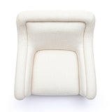 Charli Cream Basketweave Chenille Swivel Chair by TOV Furniture at Eve Furniture