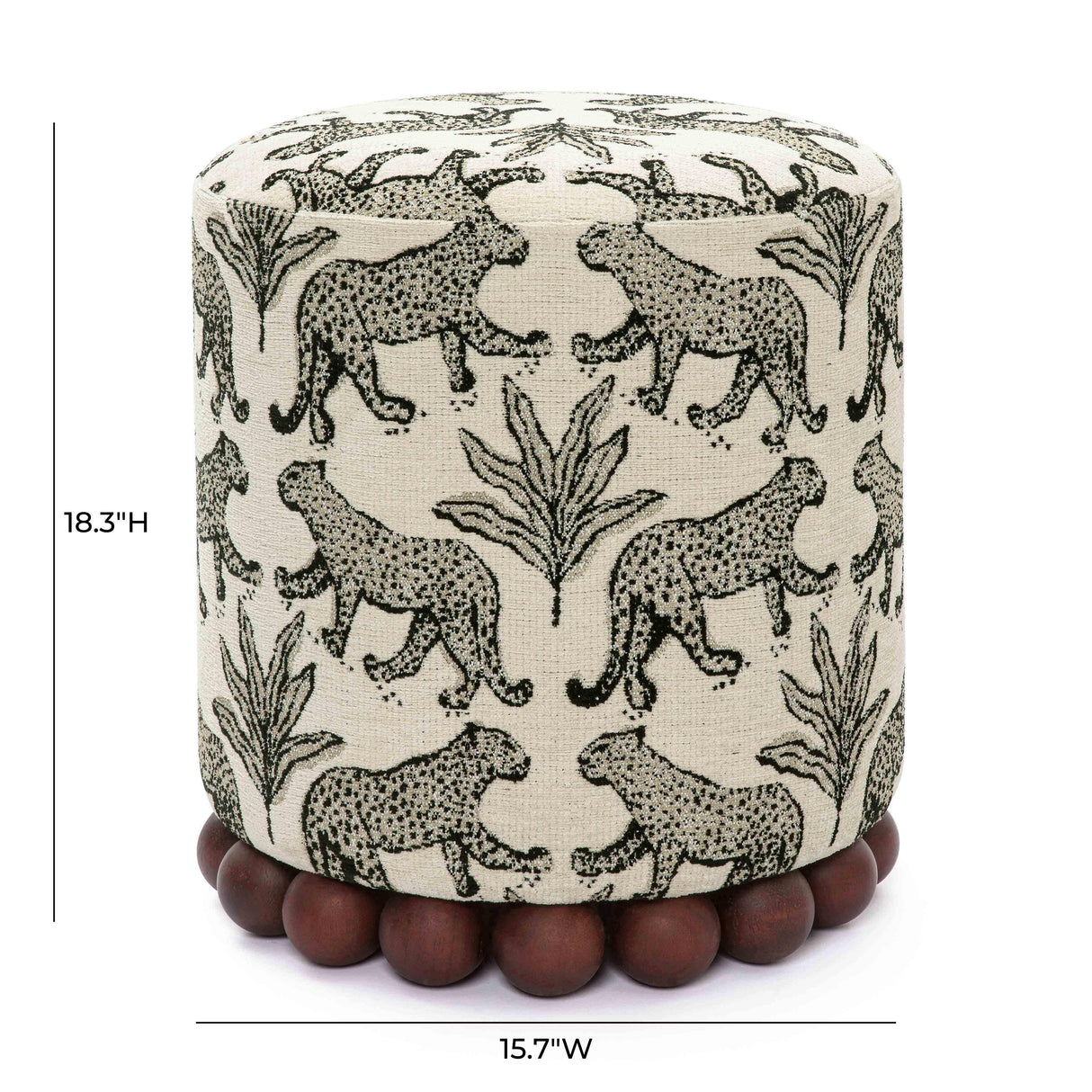 Dex Leopard Jacquard Ottoman by TOV Furniture at Eve Furniture