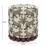 Dex Leopard Jacquard Ottoman by TOV Furniture at Eve Furniture
