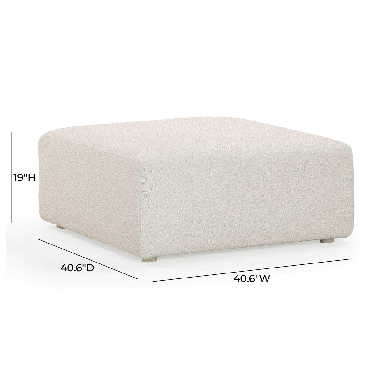 Hangover Cream Outdoor Ottoman by TOV Furniture at Eve Furniture