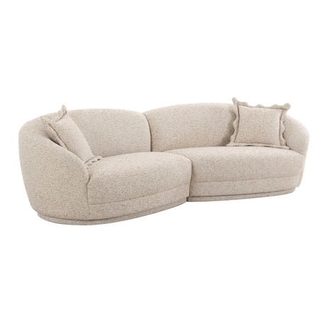 Marion Two-Tone Textured Boucle 4 Person Sectional by TOV Furniture at Eve Furniture