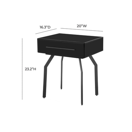 Santana Black Glass Side Table by TOV Furniture at Eve Furniture