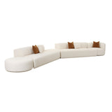 Fickle Cream Boucle 5-Piece Modular Chaise Sectional by TOV Furniture at Eve Furniture