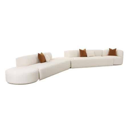 Fickle Cream Boucle 5-Piece Modular Chaise Sectional by TOV Furniture at Eve Furniture