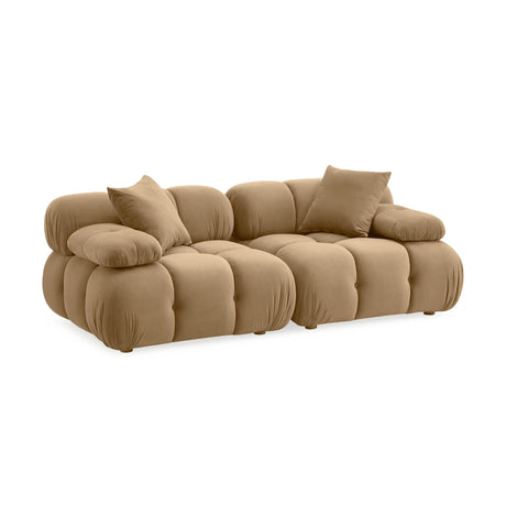 Calliope Cafe Au Lait Performance Velvet Modular Loveseat by TOV Furniture at Eve Furniture