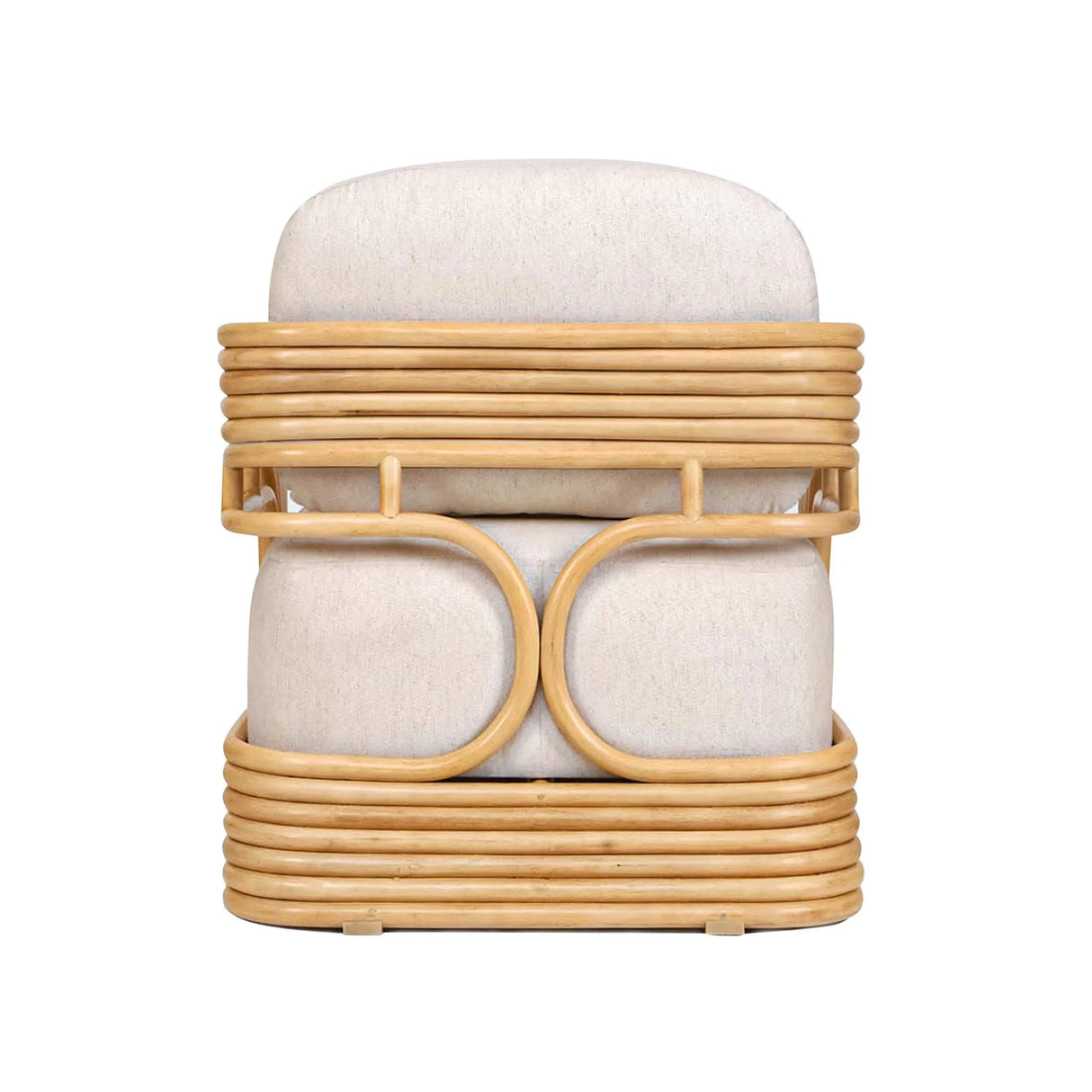 Lauretta Cream Fabric and Natural Rattan Accent Chair by TOV Furniture at Eve Furniture