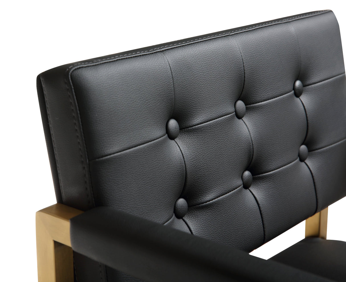 Director Performance Vegan Leather Stool with Gold Base by TOV Furniture at Eve Furniture