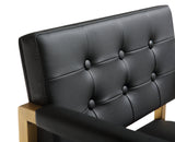 Director Performance Vegan Leather Stool with Gold Base by TOV Furniture at Eve Furniture