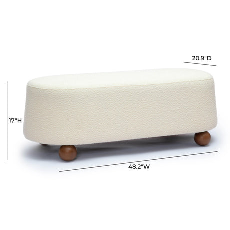 Jaine Boucle Large Ottoman by TOV Furniture at Eve Furniture