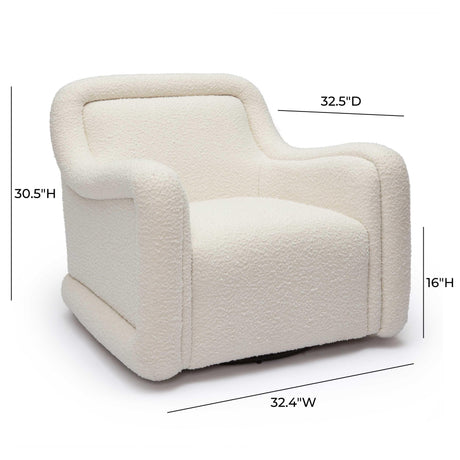 Charli Boucle Swivel Chair by TOV Furniture at Eve Furniture
