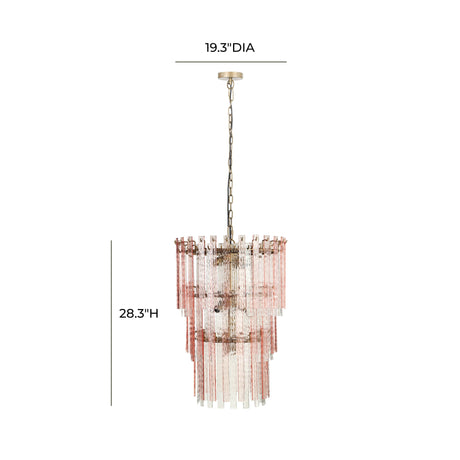 Hampshire Pink Acrylic 3-Tier Chandelier by TOV Furniture at Eve Furniture