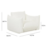 Saint Tropez Pearl Performance Fabric Stuffed Armchair by TOV Furniture at Eve Furniture