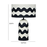 Tropea Black Waves Papier Mache Table Lamp by TOV Furniture at Eve Furniture