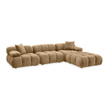 Calliope Cafe Au Lait Performance Velvet 4-piece Modular Sectional by TOV Furniture at Eve Furniture