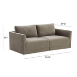 Willow Velvet Modular Loveseat by TOV Furniture at Eve Furniture