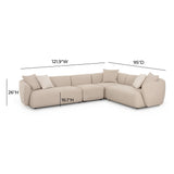 Sylvie Cream Boucle 4-Piece Sectional by TOV Furniture at Eve Furniture