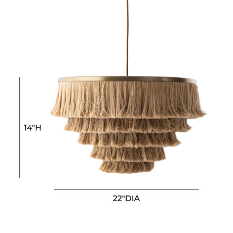 Sarai Natural Fringe Pendant by TOV Furniture at Eve Furniture