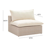 Cali Natural Wicker Outdoor Armless Chair by TOV Furniture at Eve Furniture