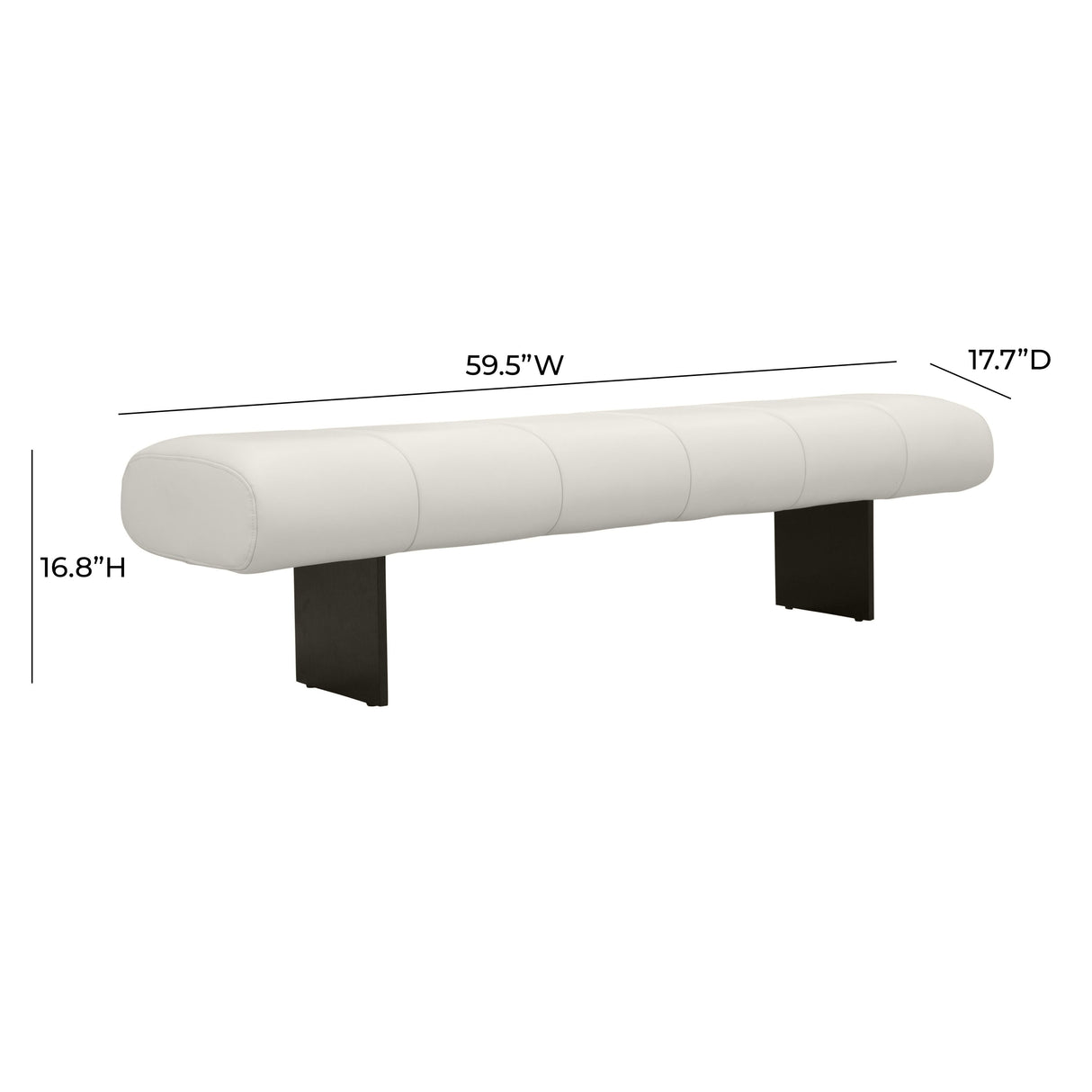 Karol Cream Performance Vegan Leather Bench by TOV Furniture at Eve Furniture