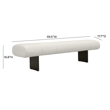 Karol Cream Performance Vegan Leather Bench by TOV Furniture at Eve Furniture