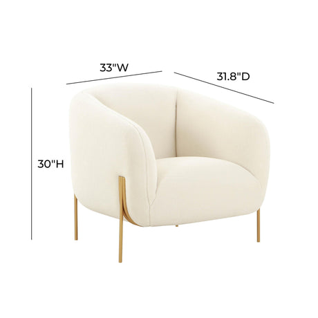 Kandra Cream Shearling Accent Chair by Inspire Me! Home Decor by TOV Furniture at Eve Furniture