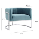 Magnolia Velvet Accent Chair with Silver Base by TOV Furniture at Eve Furniture