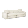 Kourtney Cream Faux Mohair 100" Sofa by TOV Furniture at Eve Furniture