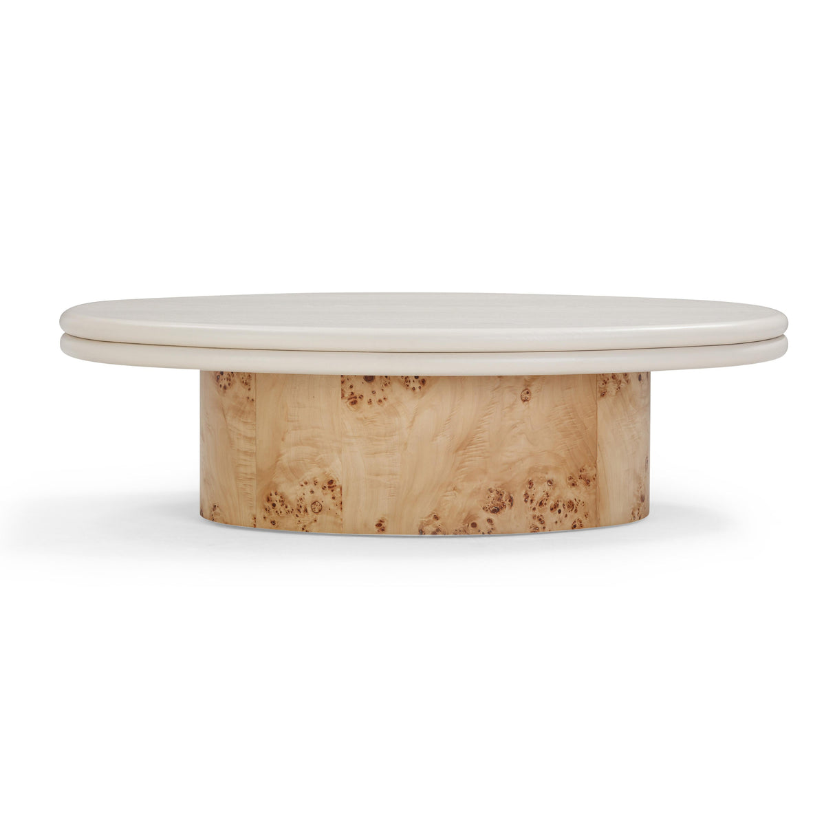 Tanner Natural Burl and Cream Ash Coffee Table by TOV Furniture at Eve Furniture