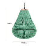 Palani Green Wooden Bead Chandelier by TOV Furniture at Eve Furniture