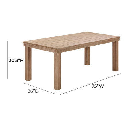 Cassie Natural Outdoor Rectangular Dining Table by TOV Furniture at Eve Furniture