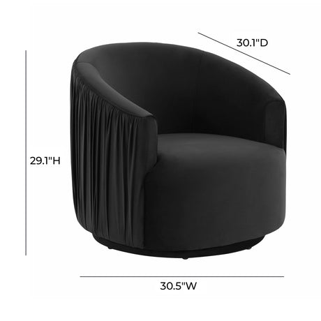London Pleated Velvet Swivel Chair by TOV Furniture at Eve Furniture