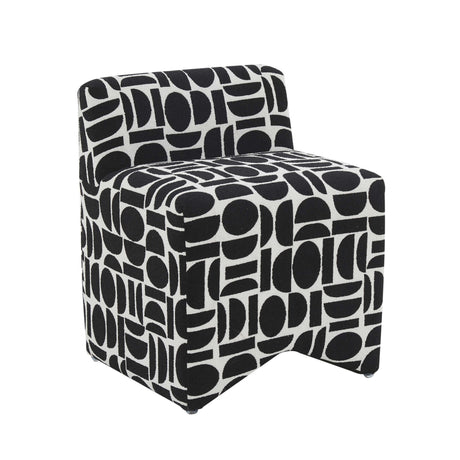 Pippa Geometric Jacquard Weave Stool by TOV Furniture at Eve Furniture