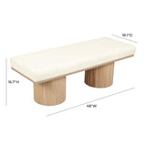 Sagano White Dyed-Yarn Bench by TOV Furniture at Eve Furniture