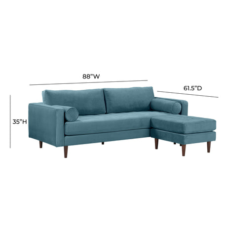 Cave Velvet Sectional by TOV Furniture at Eve Furniture