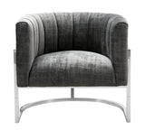 Magnolia Velvet Accent Chair with Silver Base by TOV Furniture at Eve Furniture