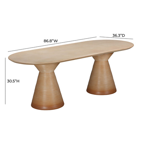Fassa Terracotta Indoor / Outdoor 87" Oval Dining Table by TOV Furniture at Eve Furniture