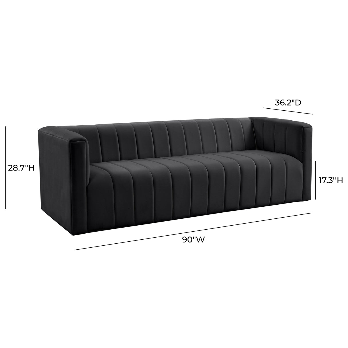 Norah Black Velvet Sofa by TOV Furniture at Eve Furniture