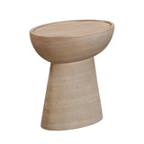 Eclipse Textured Faux Travertine Indoor / Outdoor Side Table by TOV Furniture at Eve Furniture